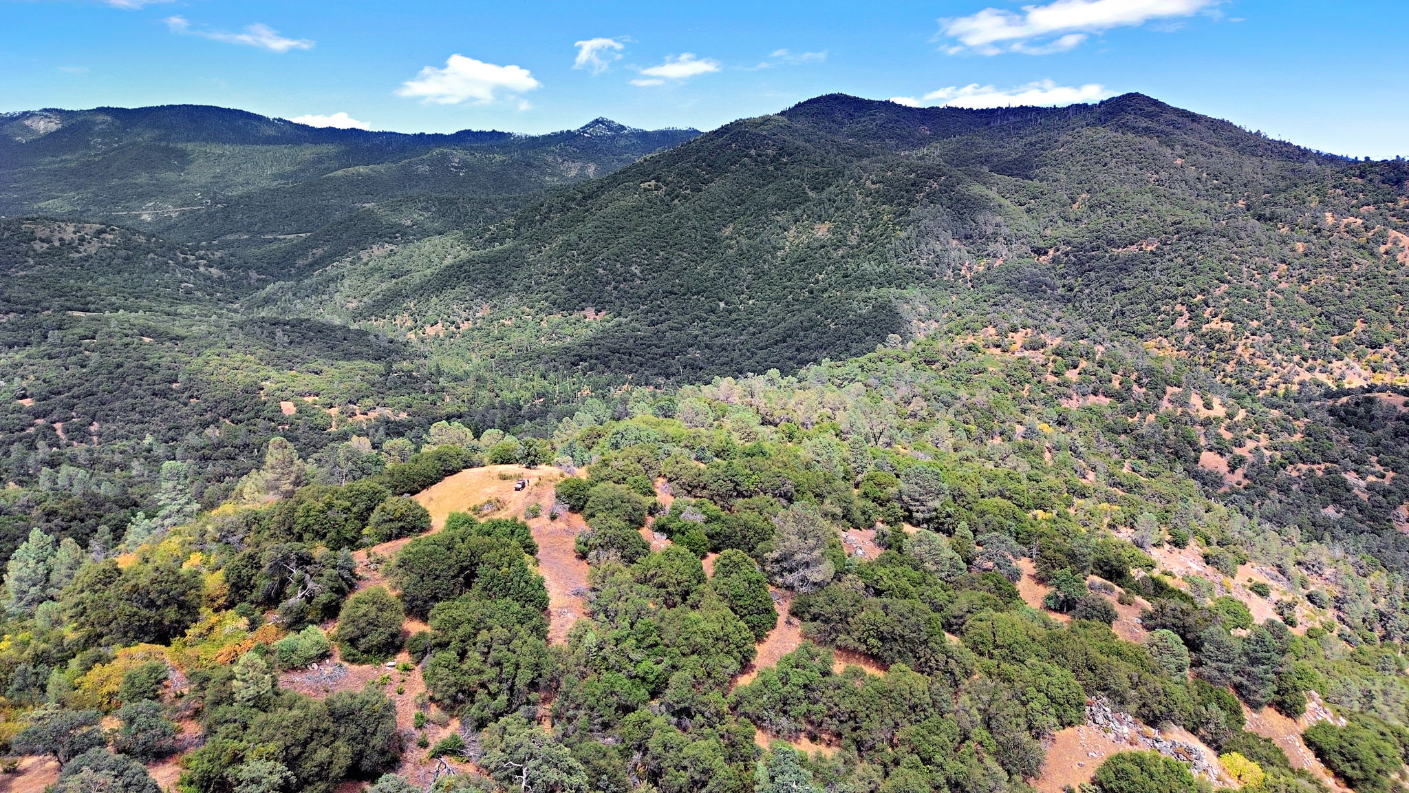 Drone view of meadows and ranch roads